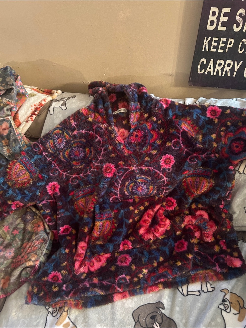 NATURAL LIFE Floral & Multicolor Teddy Jacket Trio - Pink, Purple, Brown - Picture 4 of 4